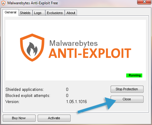 Running Malwarebytes Anti-Exploit